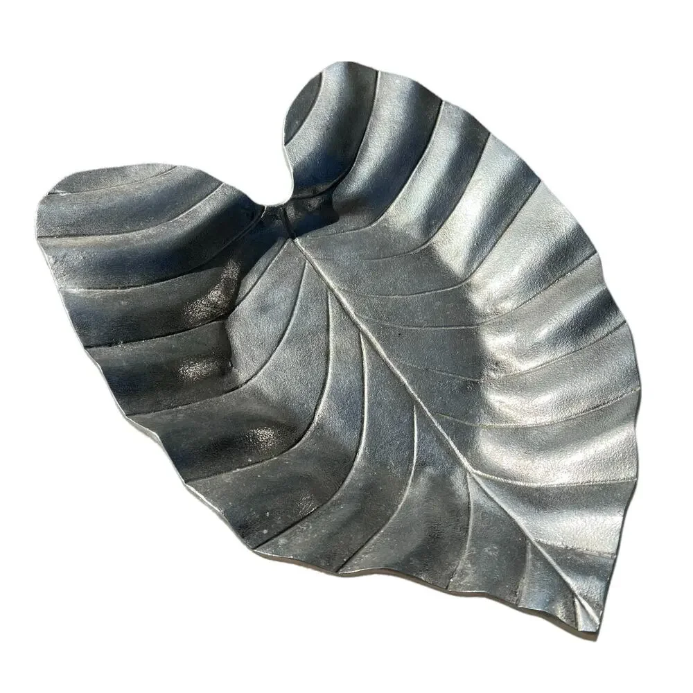Pottery Barn Large Metal Leaf Console Bowl Dish